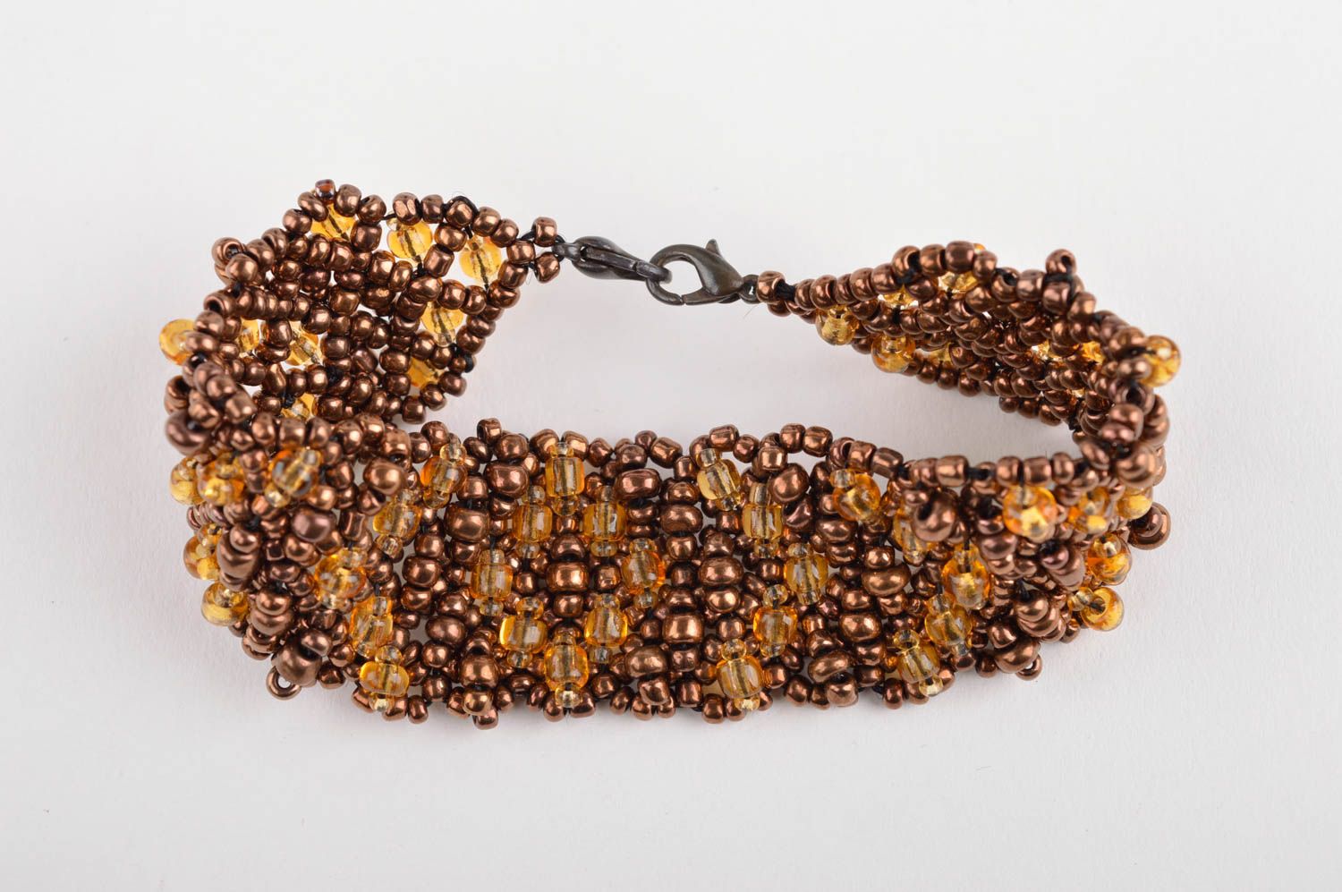Handmade Schmuck Set aus Glasperlen Collier Halskette Damen Armband Schoko foto 5