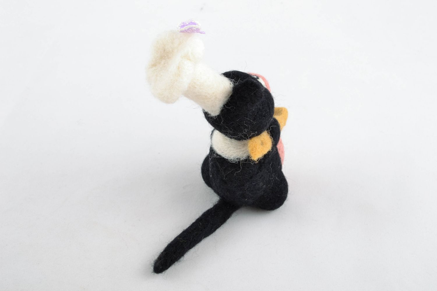 Handmade wool toy for home decor Cat Cook photo 5