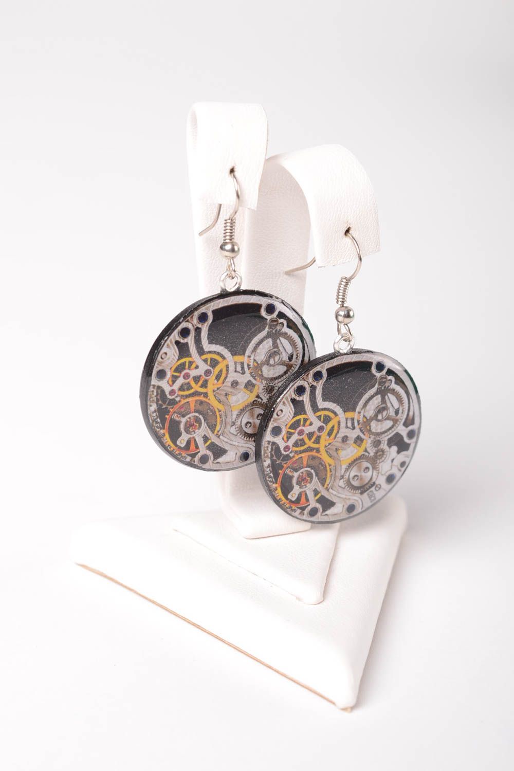Stylish handmade round earrings polymer clay ideas cool accessories for women photo 2