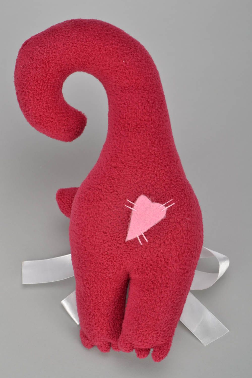 Brinquedo macio artesanal Gato cor de rosa foto 5
