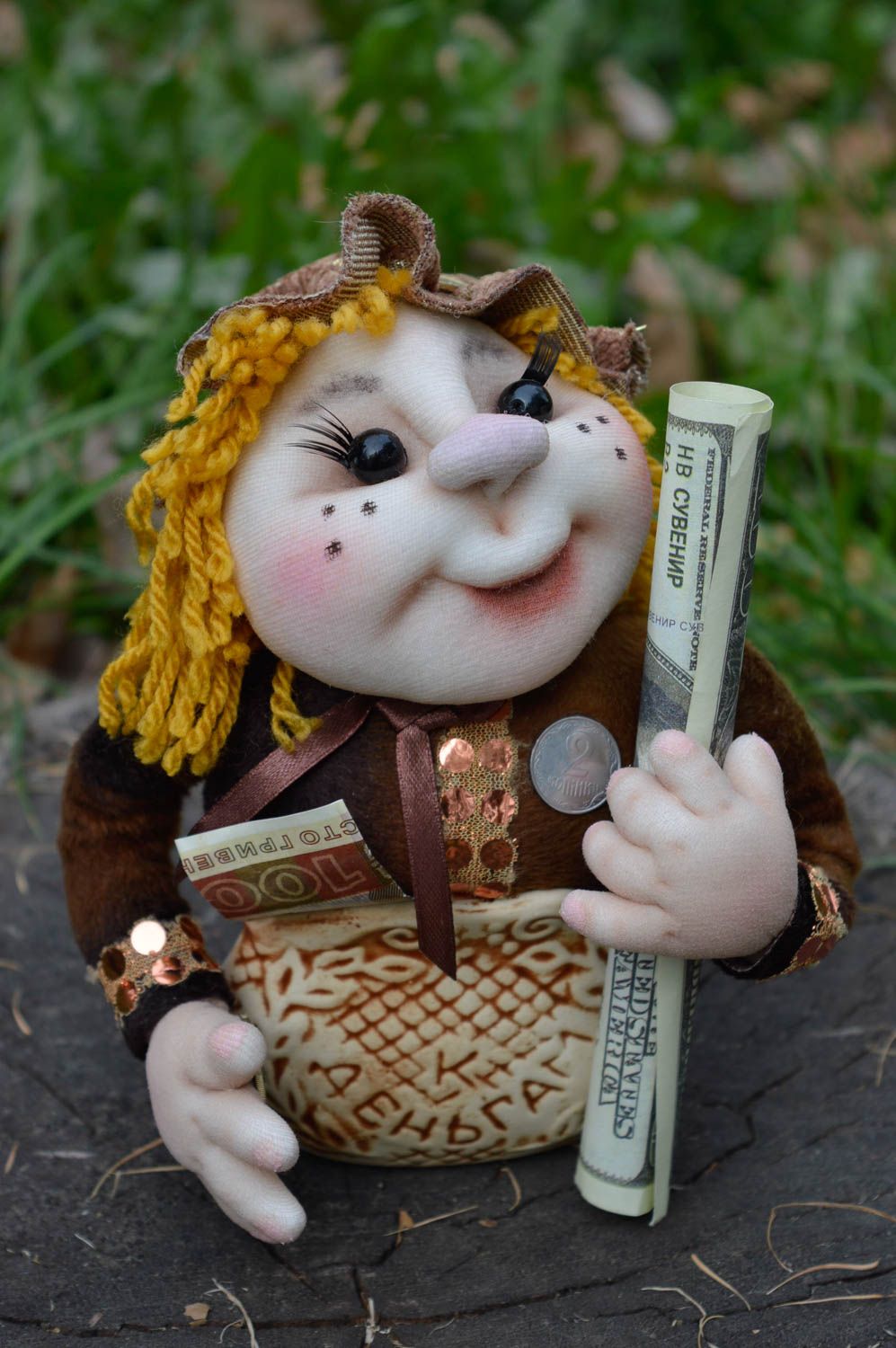 Авторская кукла игрушка ручной работы дизайнерская кукла денежный сувенир фото 1