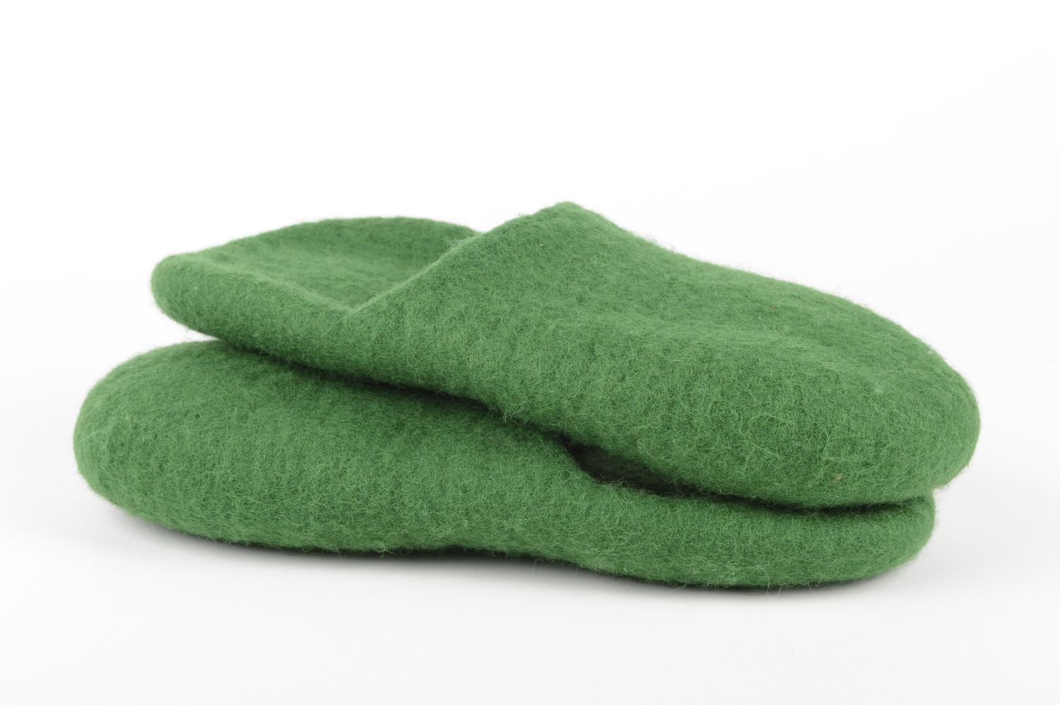 Тапочки ручной работы домашние тапочки для мужчины валяные тапочки зеленые фото 4