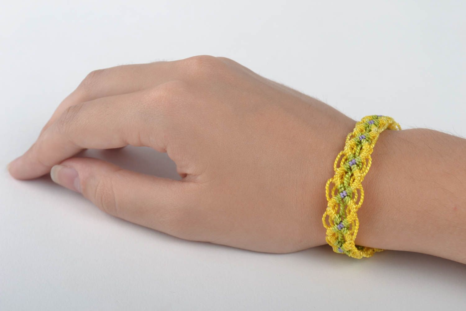 Beautiful handmade woven thread bracelet textile wrist bracelet gifts for her photo 5