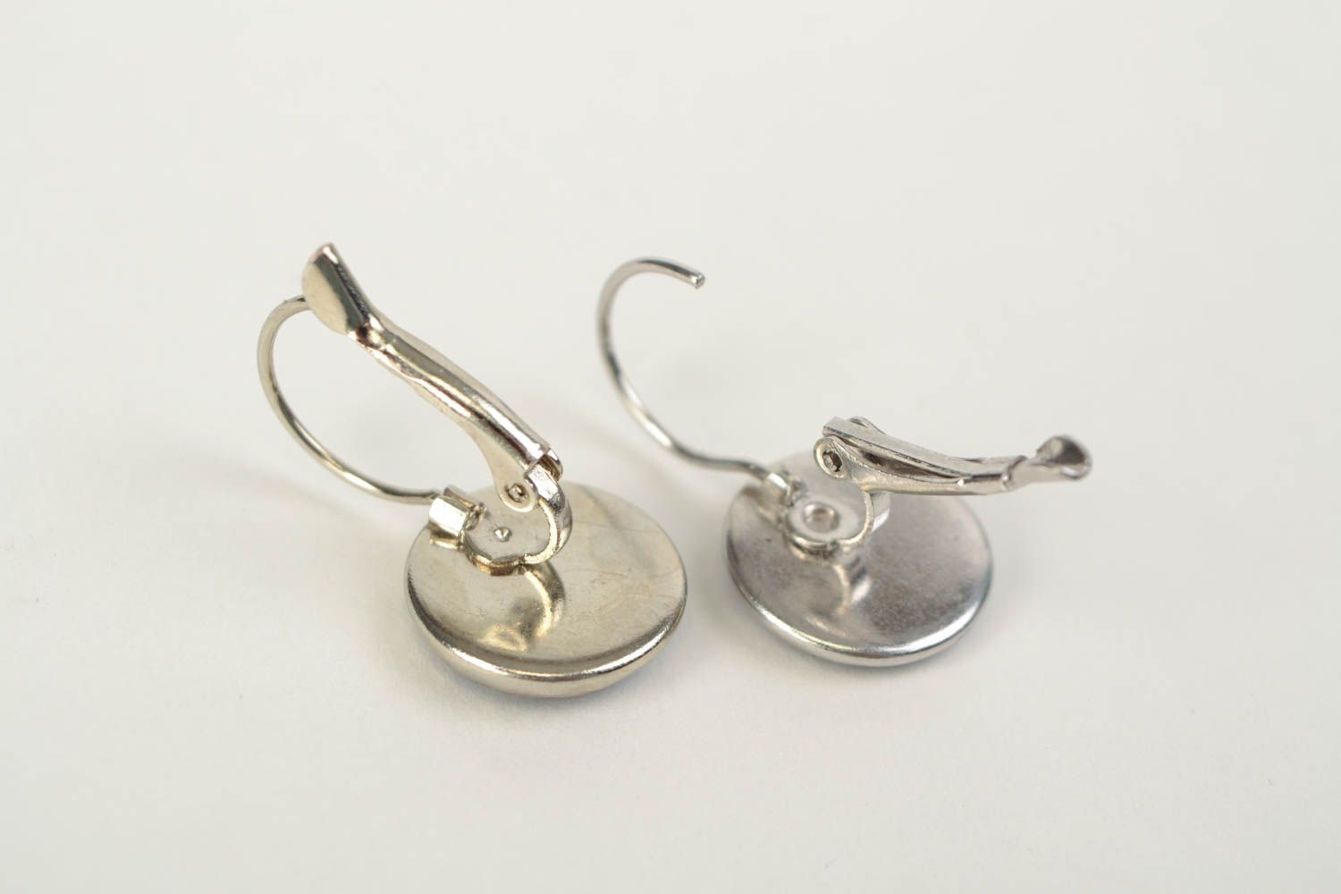 Handmade earrings with decoupage print coated with jewelry resin Elephants photo 5