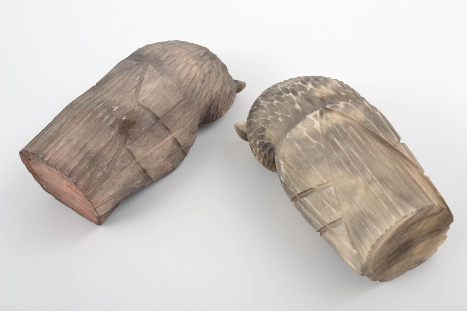 Набор статуэток совы деревянные резные ручной работы для декора интерьера фото 4
