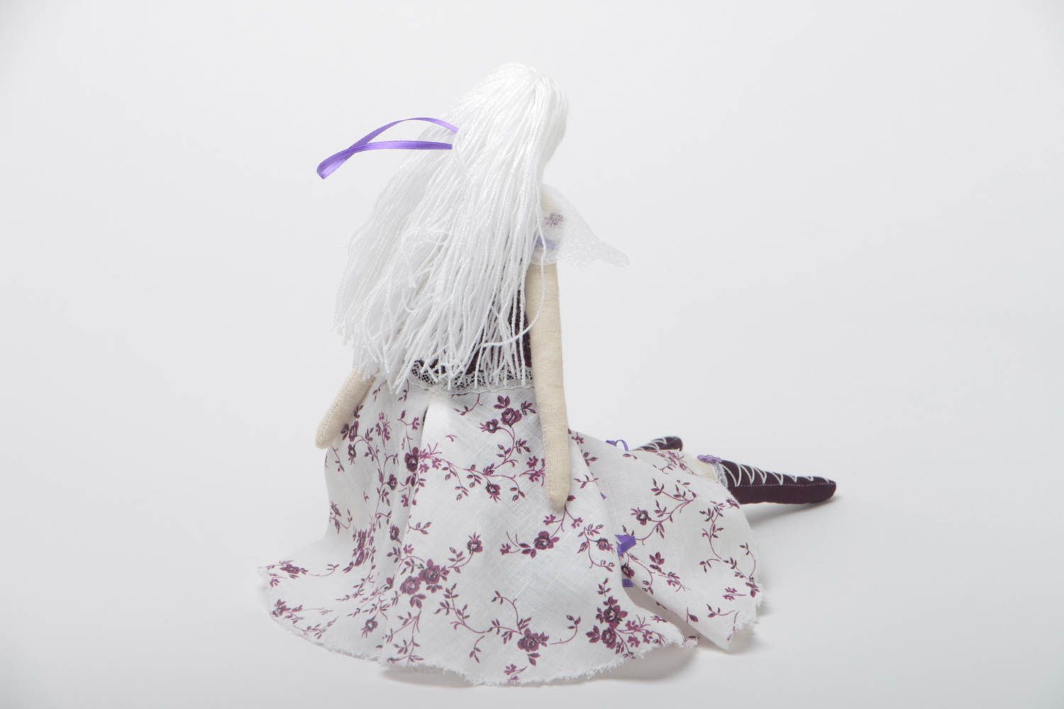 Handmade Stoffpuppe für Baby Kinder Spielzeug Designer Geschenk im schönen Kleid foto 4