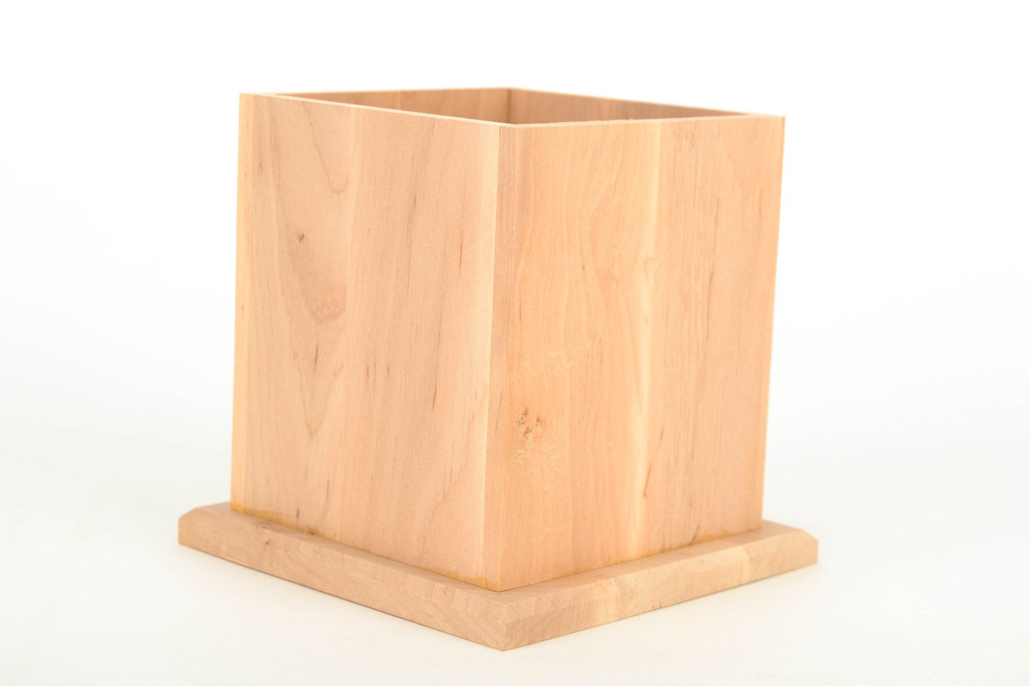 Pot pour fournitures de bureau en bois original photo 3