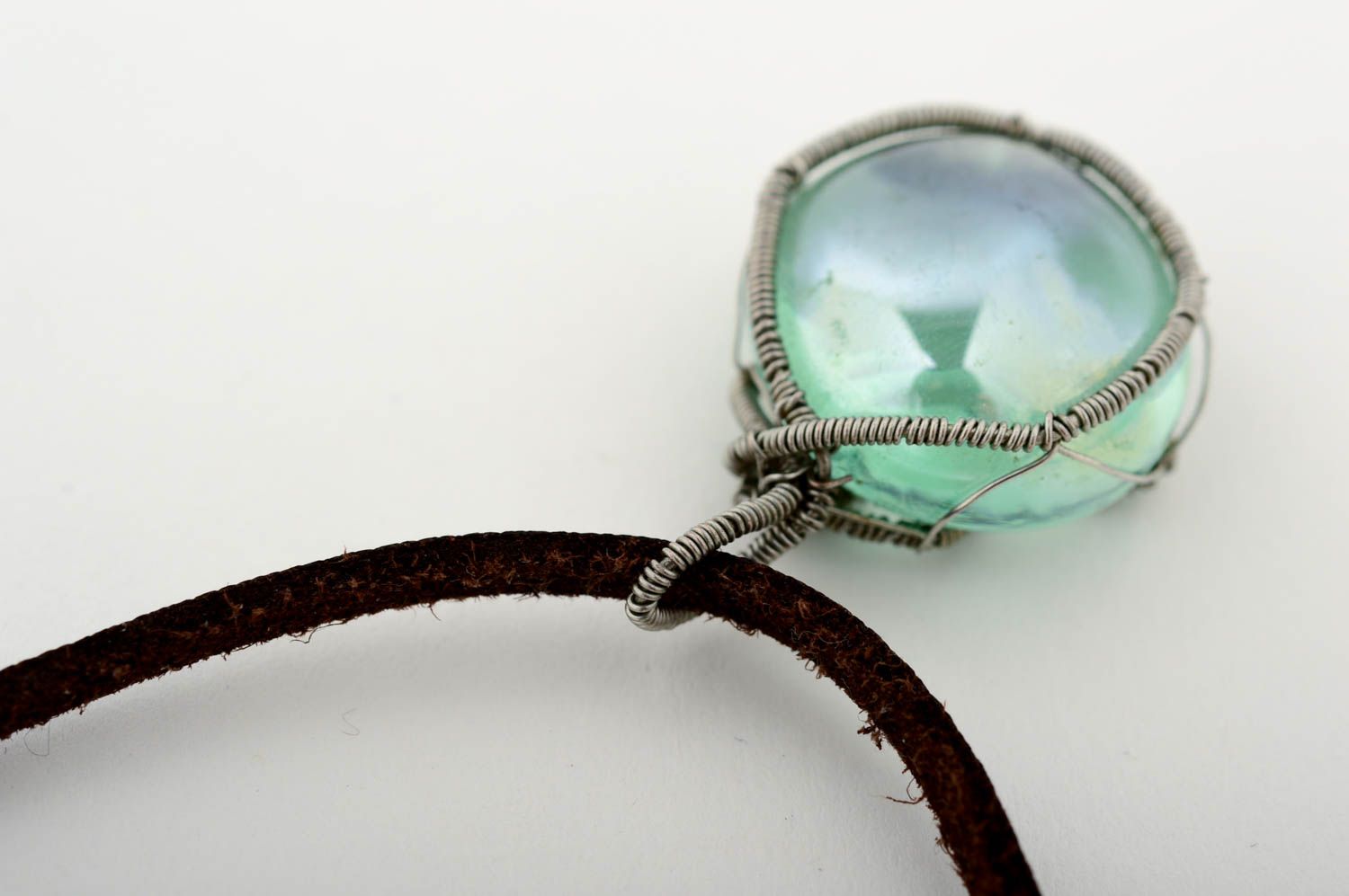 Beautiful handmade glass pendant glass art fashion accessories for girls photo 5