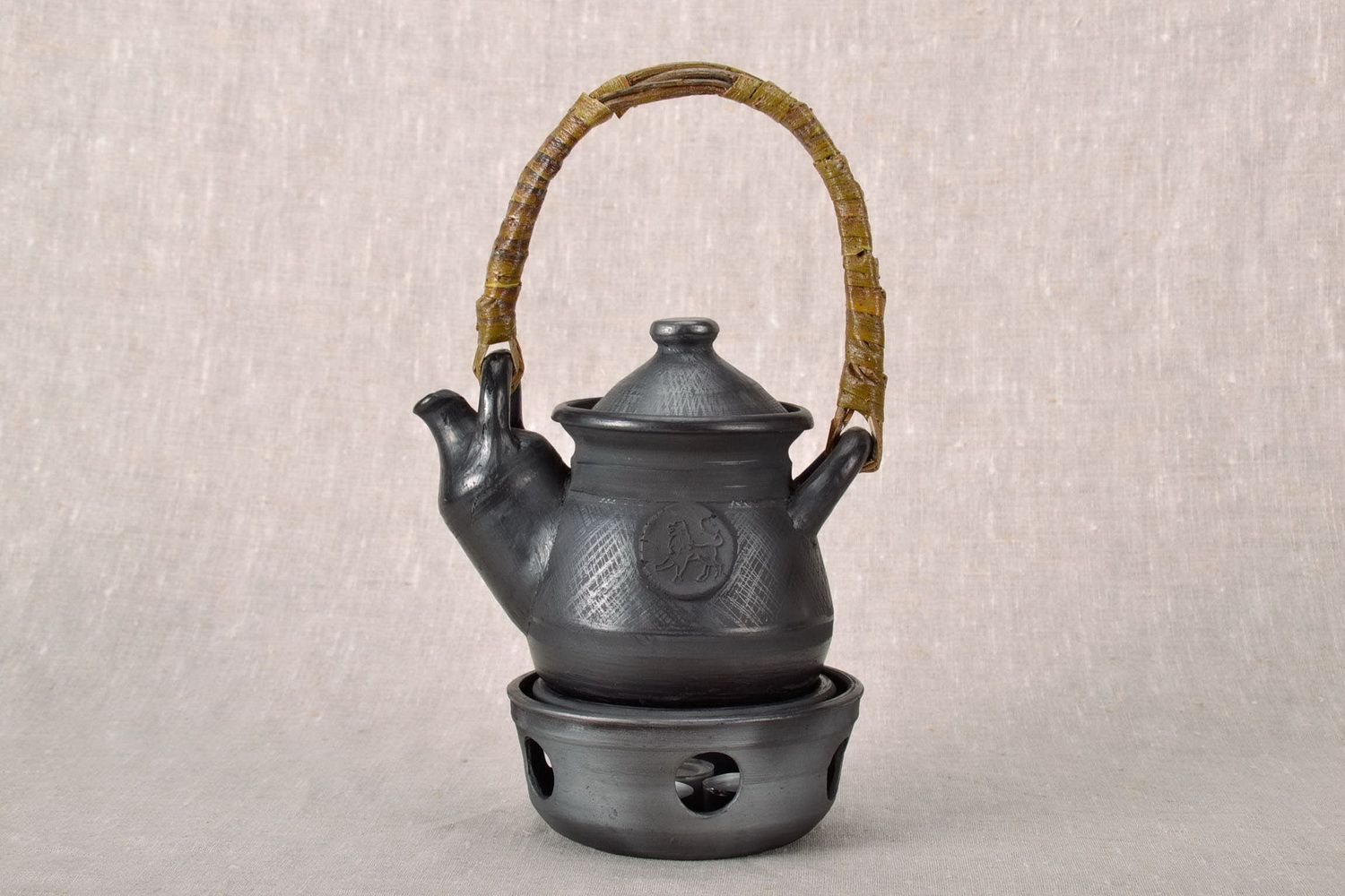 Keramik-Teekanne mit Stövchen foto 4