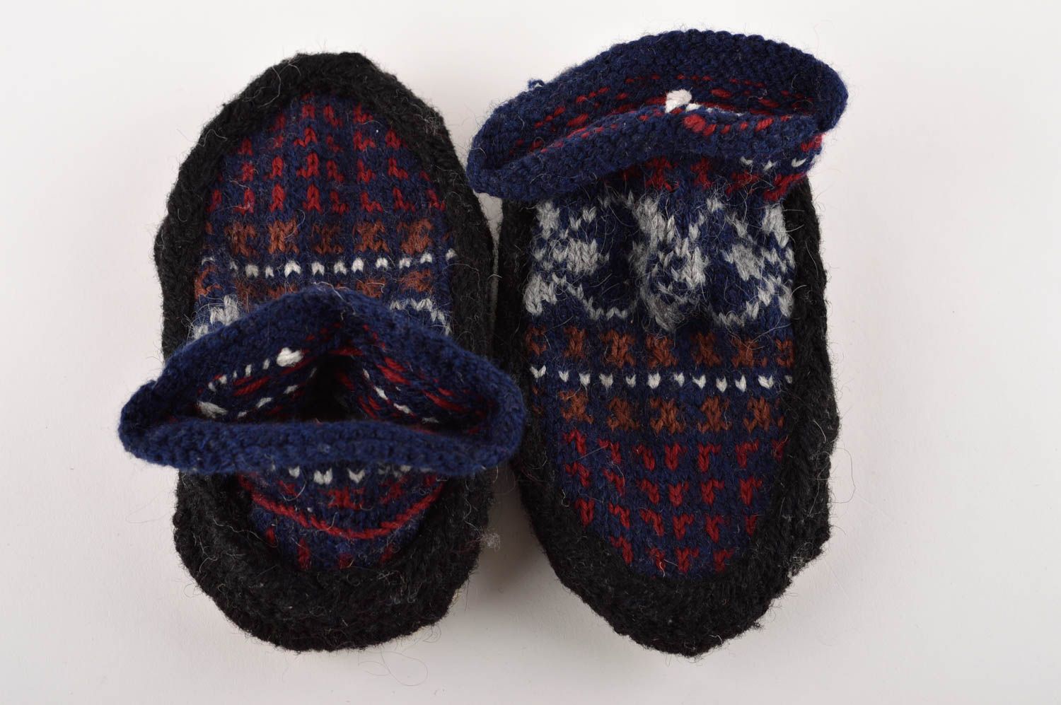 Handmade home slippers woolen knitted slippers for children present for baby photo 3