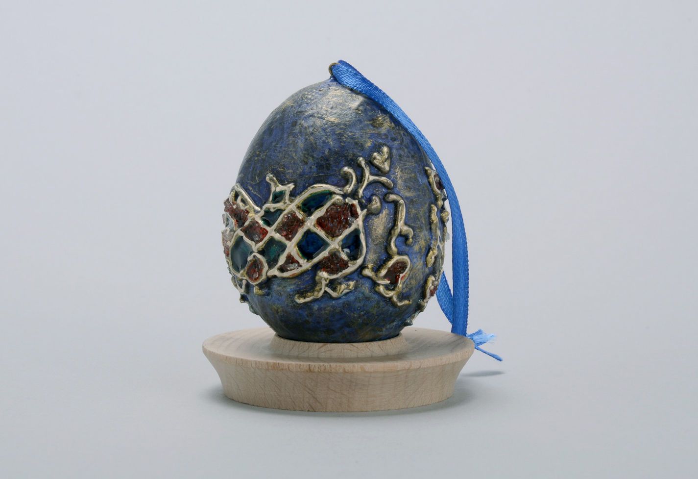 Синяя подвеска-яйцо фото 2