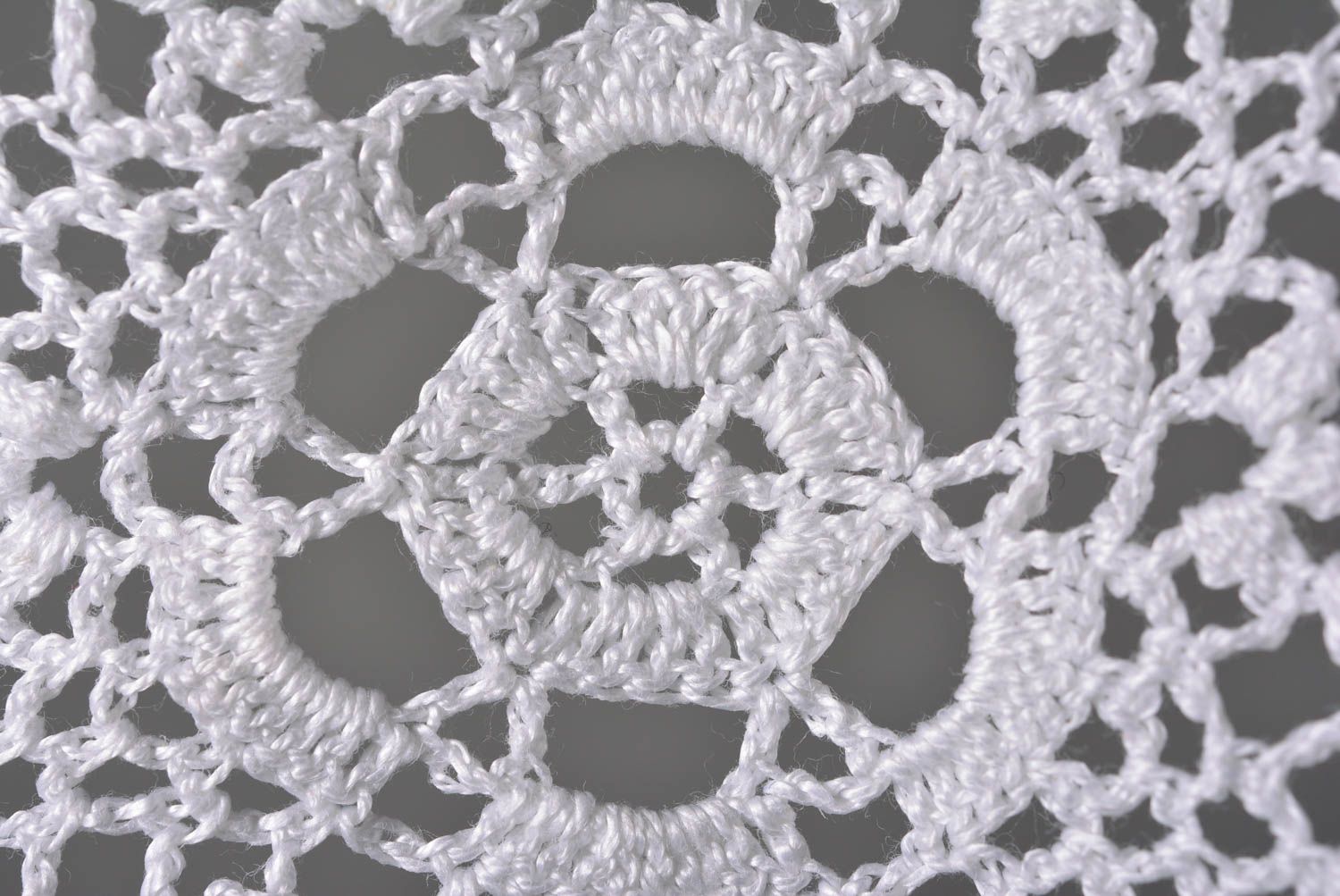 Napperon blanc fait main Textile de table au crochet Décoration maison photo 4