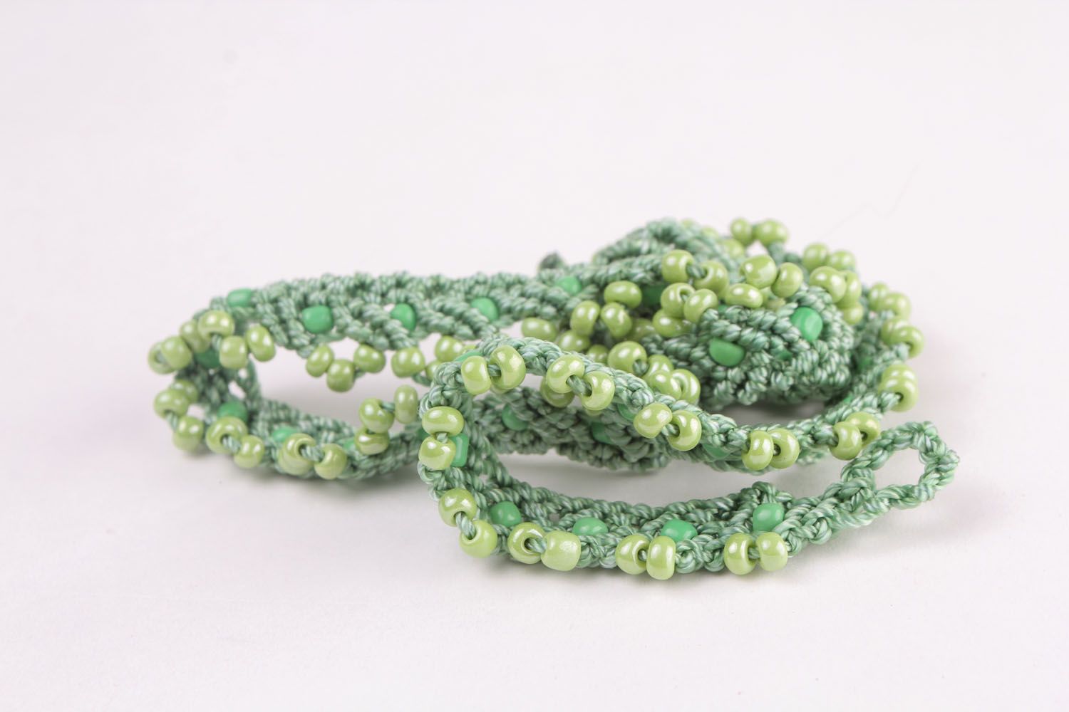 Light green woven necklace photo 3