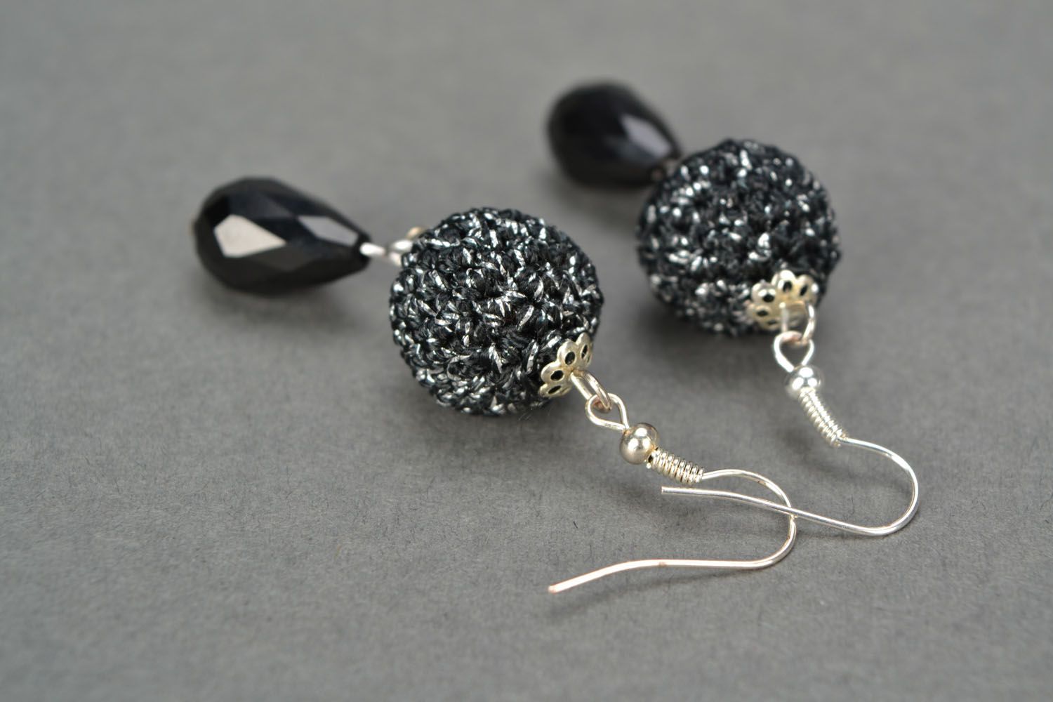 Hand-crocheted earrings photo 5