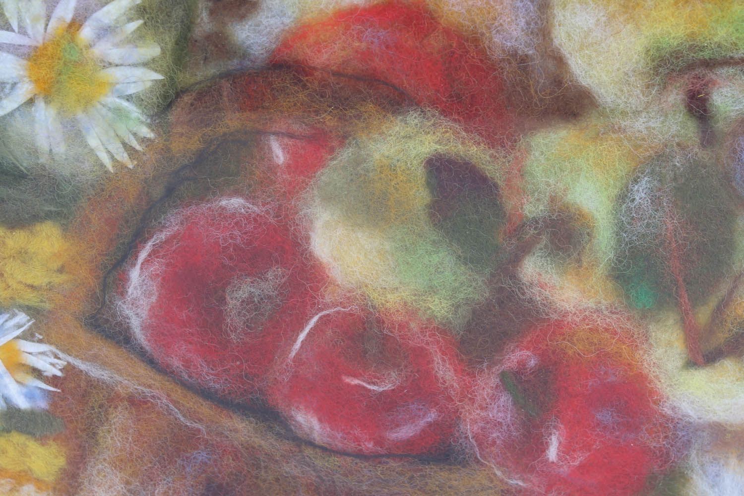 Natureza morta de maçã pintura criada de lã à mão foto 4