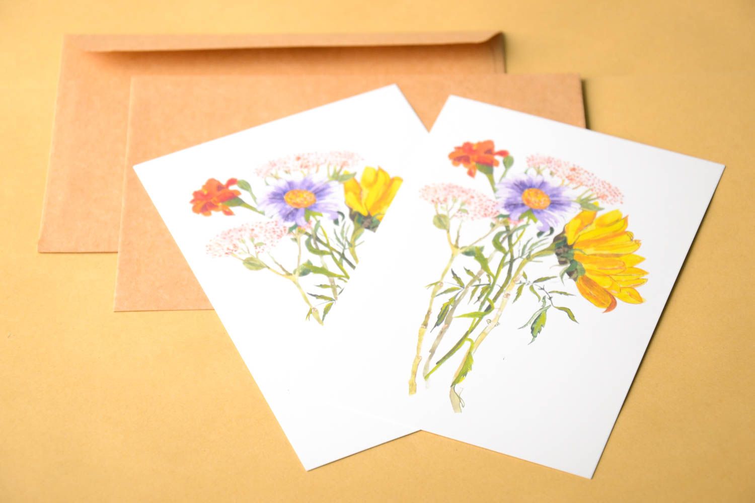 Открытки ручной работы красивые открытки две поздравительные открытки Цветы фото 1