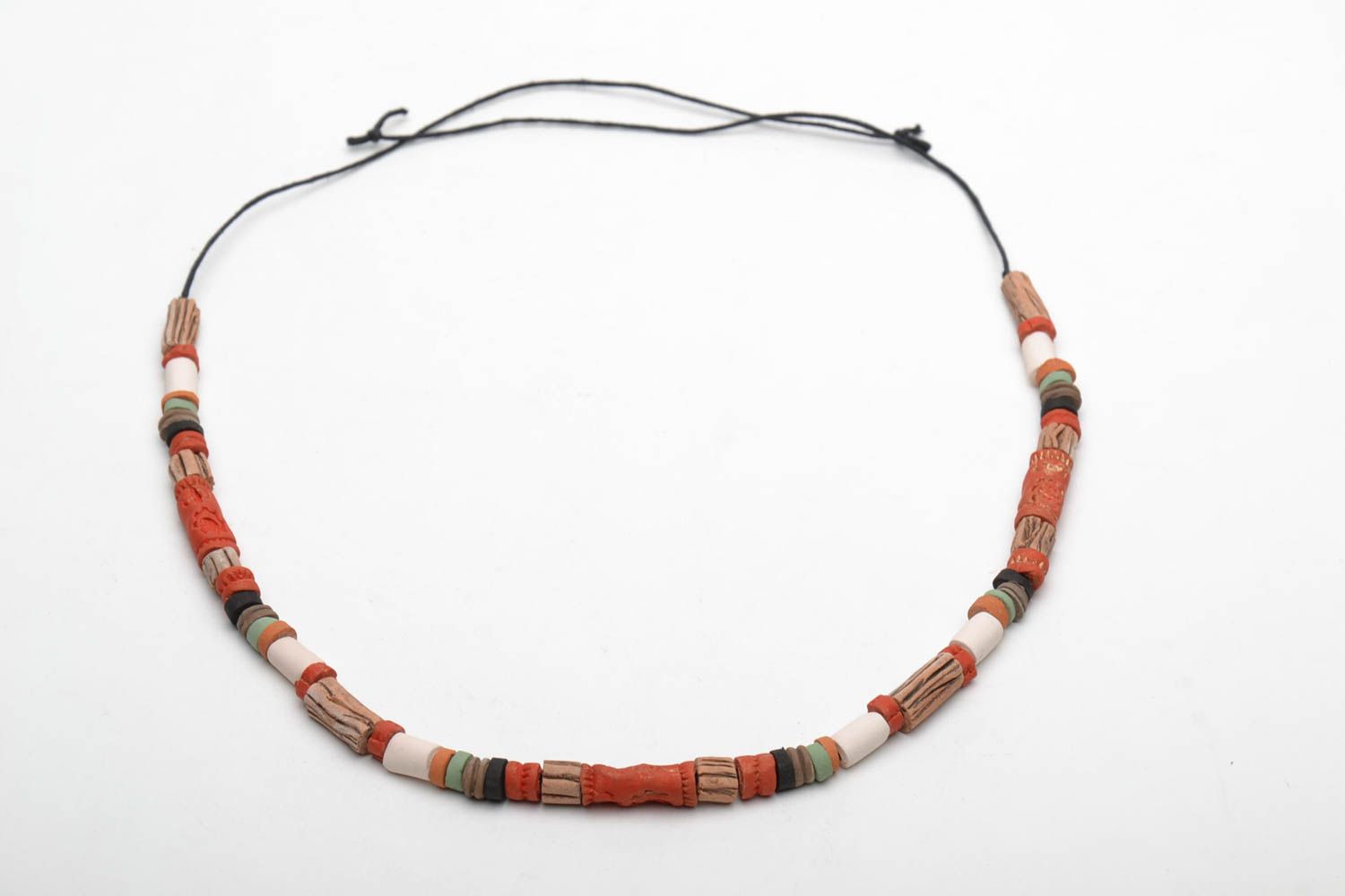 Ceramic bead necklace in ethnic style photo 4