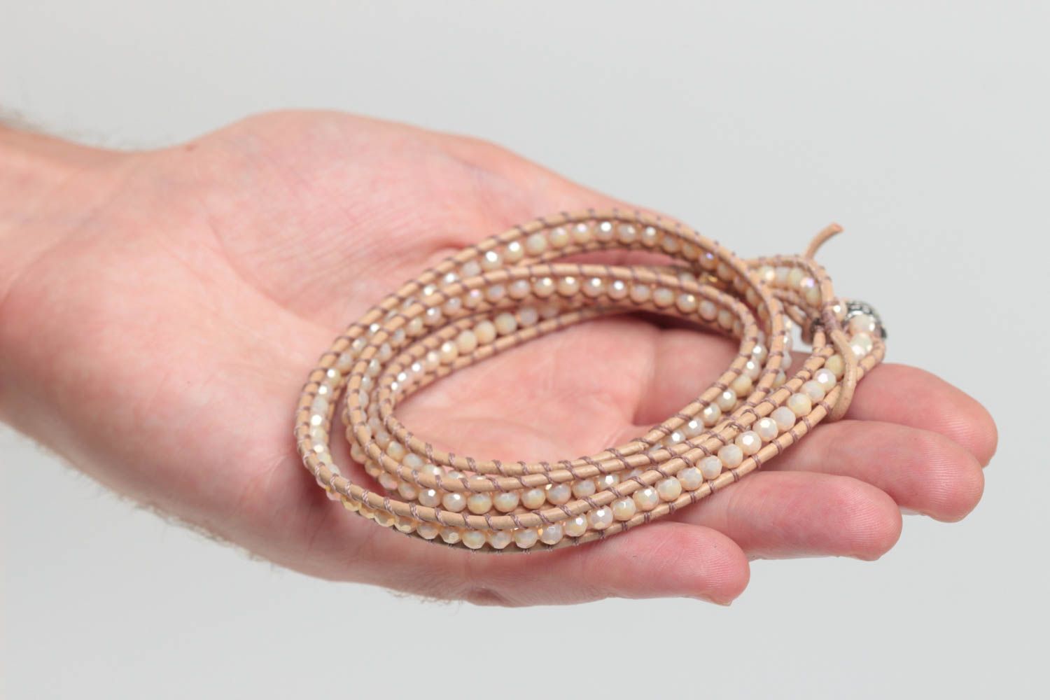Женский браслет ручной работы браслет из бусин модный браслет широкий светлый фото 5