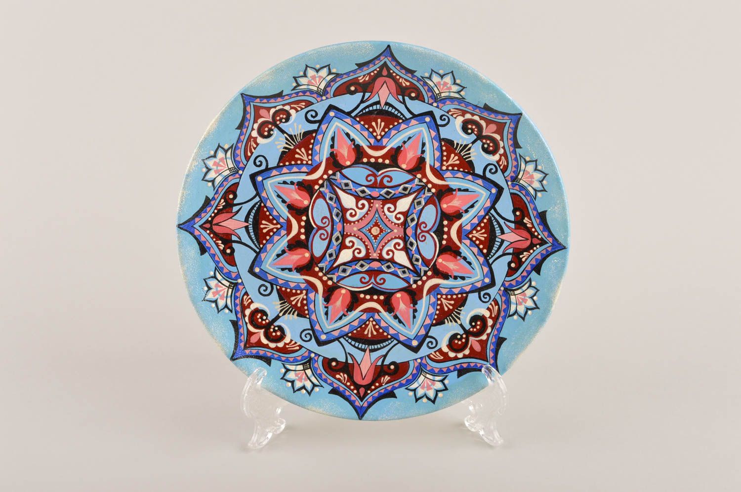 Handmade schöner Keramik Wandteller Küchen Deko Wohn Accessoire mit Ornament  foto 2