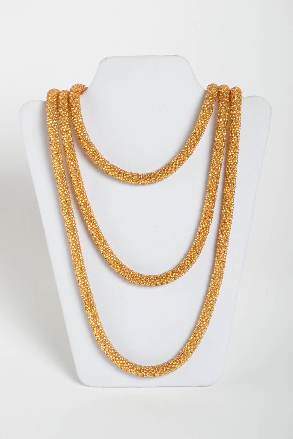 Collar de abalorios del color dorado accesorio para mujeres regalo original foto 2