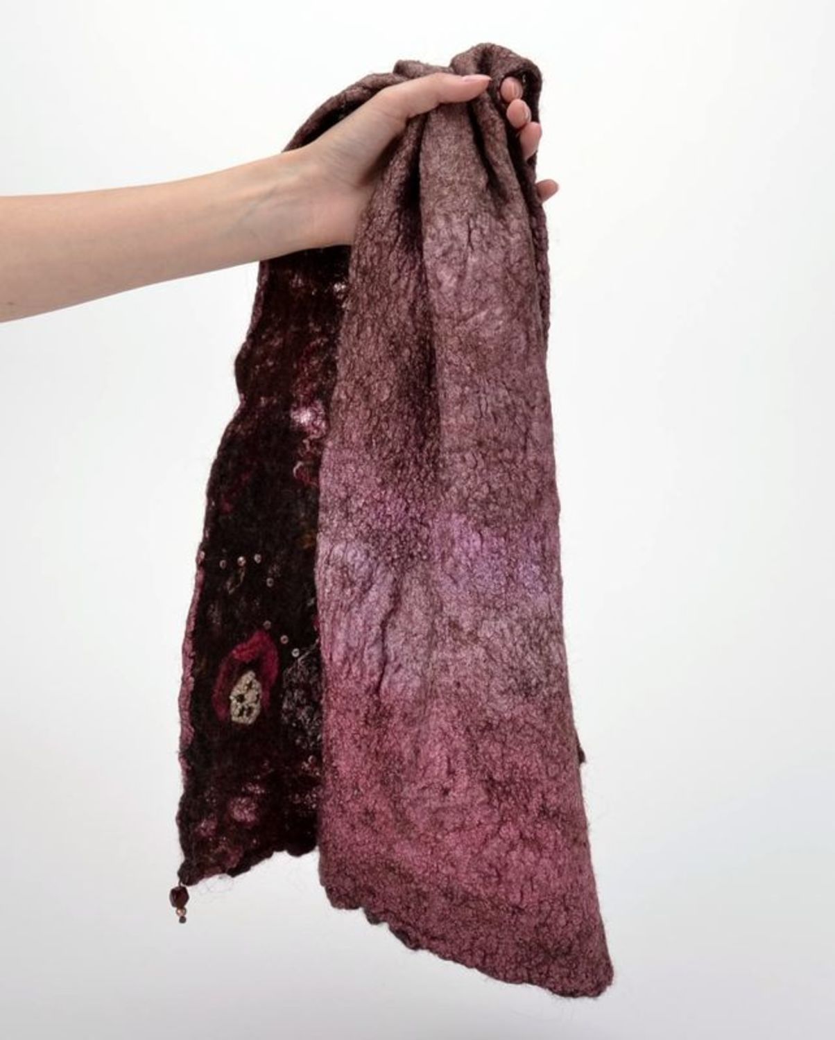 Écharpe en laine et soie faite main  photo 5