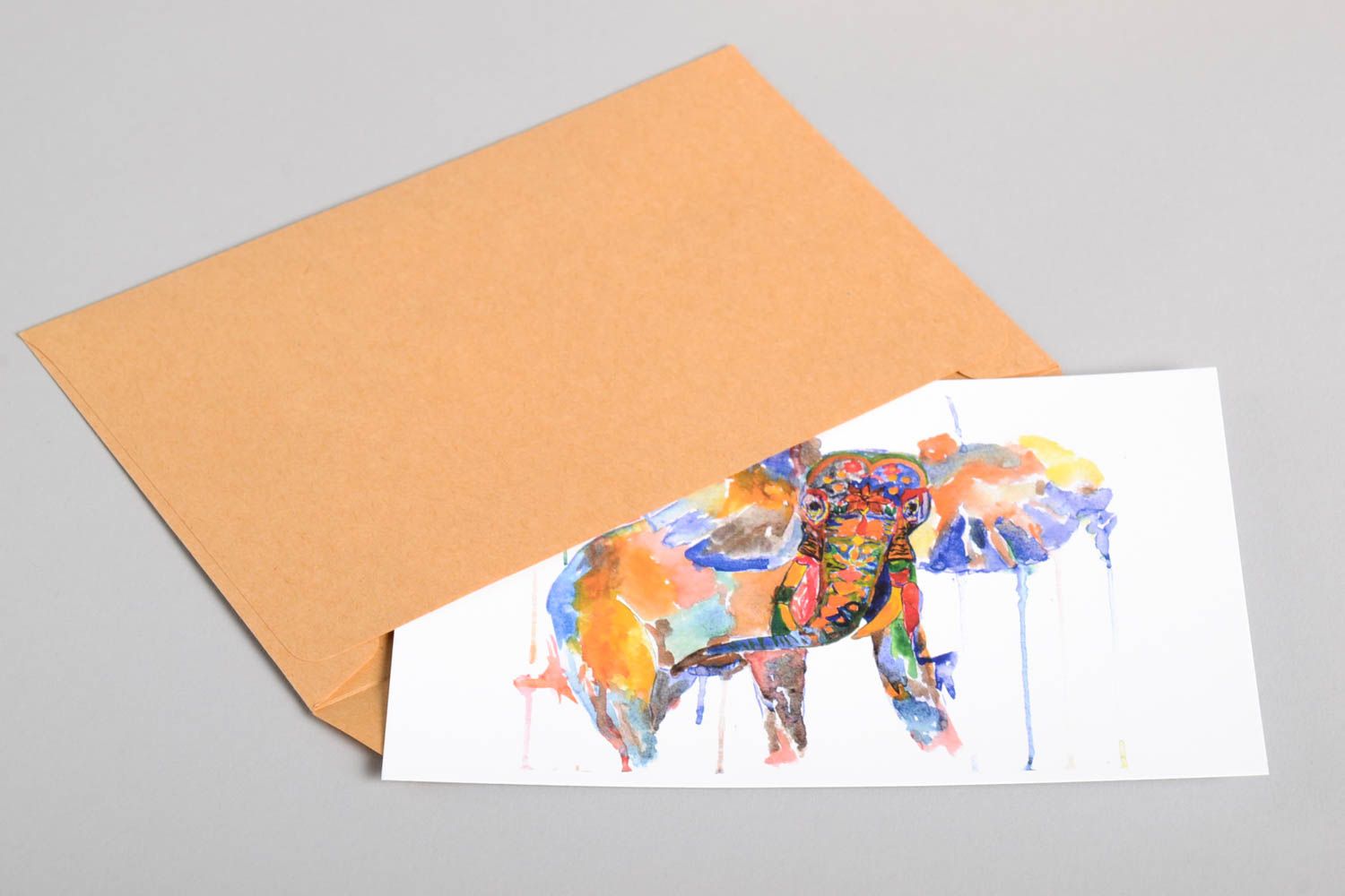 Открытка ручной работы поздравительная открытка в конверте красивая открытка фото 4
