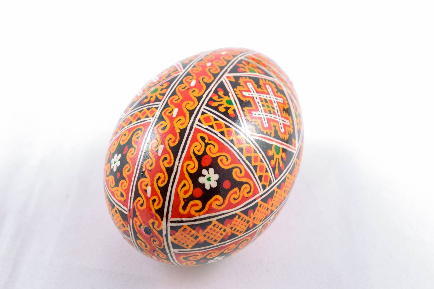 Painted Easter goose egg with rich pattern photo 3