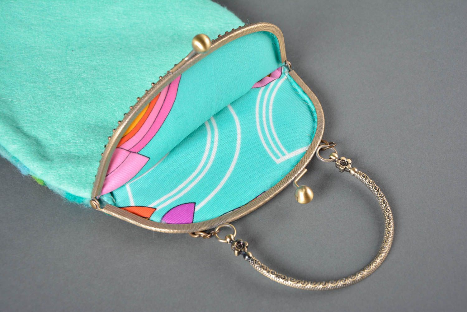 Handmade handbag unusual bag for girls felt handbag designer bag gift ideas photo 3