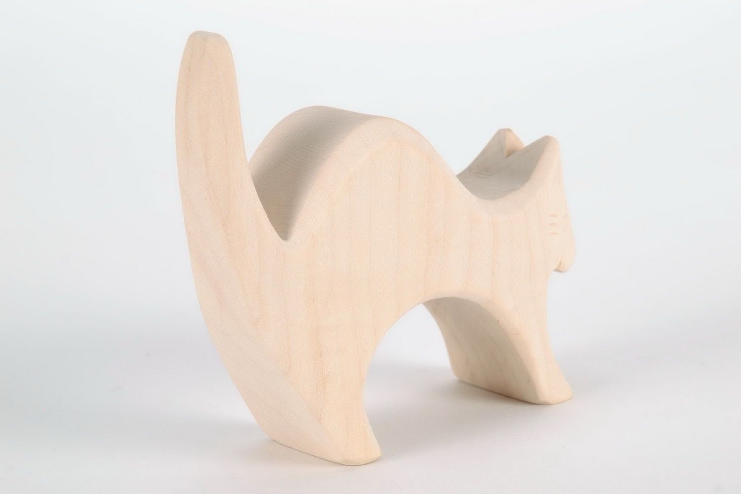 Figurine made from maple wood Cat photo 4