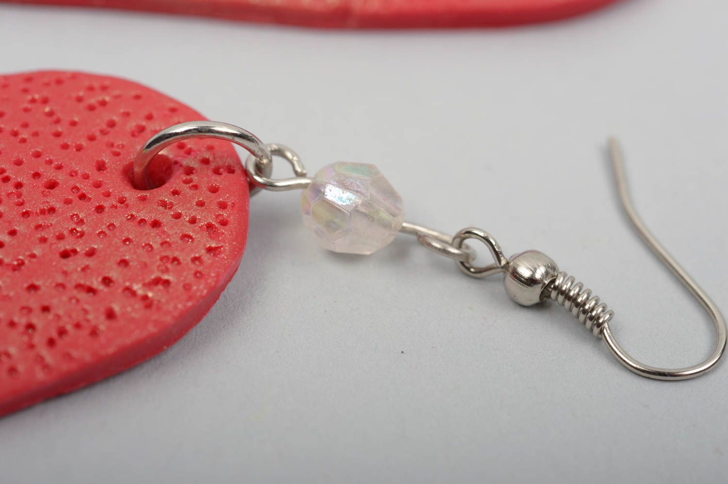 Handmade jewelry heart earrings polymer clay dangling earrings gifts for girls photo 2