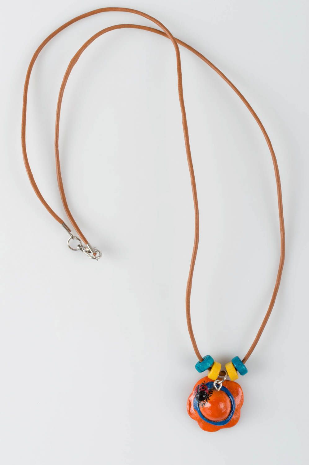 Handmade stylish pendant unusual painted jewelry designer cute accessories photo 2