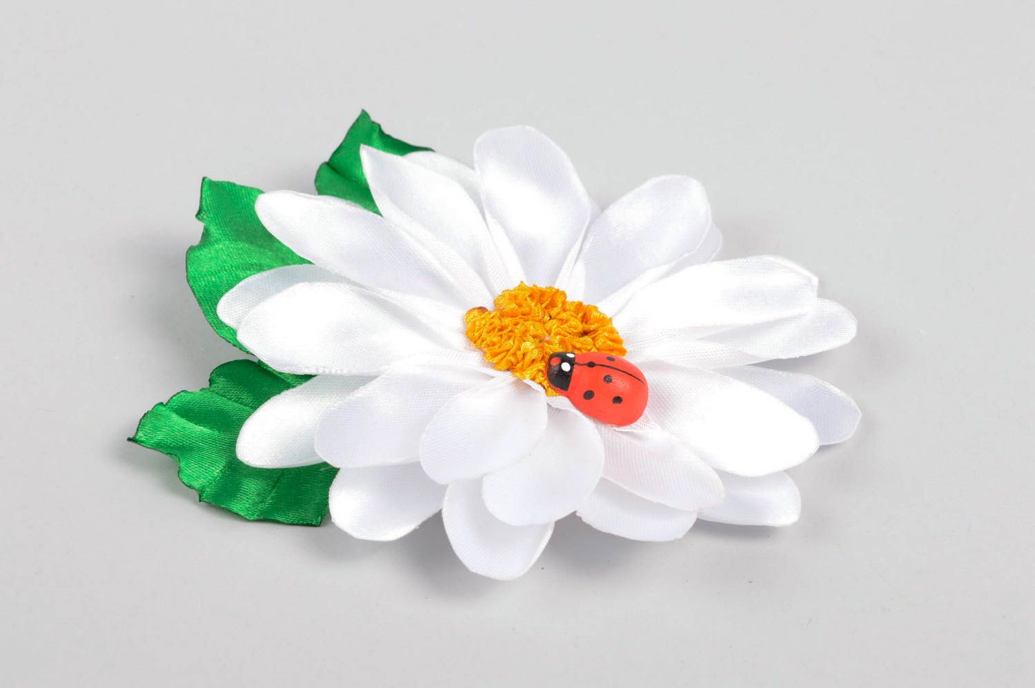Kamille Blume Haarspange handgemachter Schmuck Accessoire für Mädchen zart foto 2