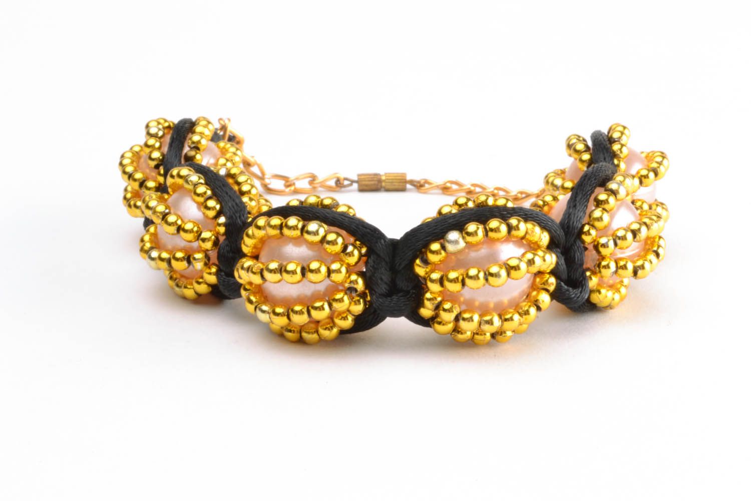Yellow braided bracelet  photo 3