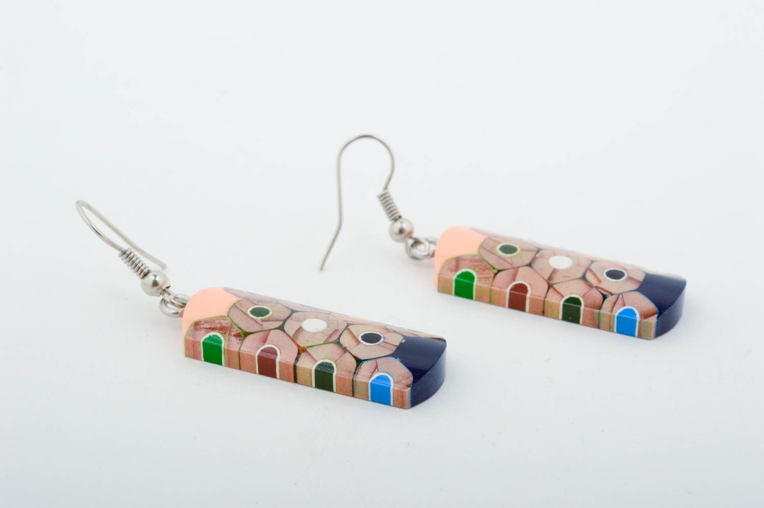 Wooden earrings handmade modern earrings with charms fashion jewelry for women photo 4