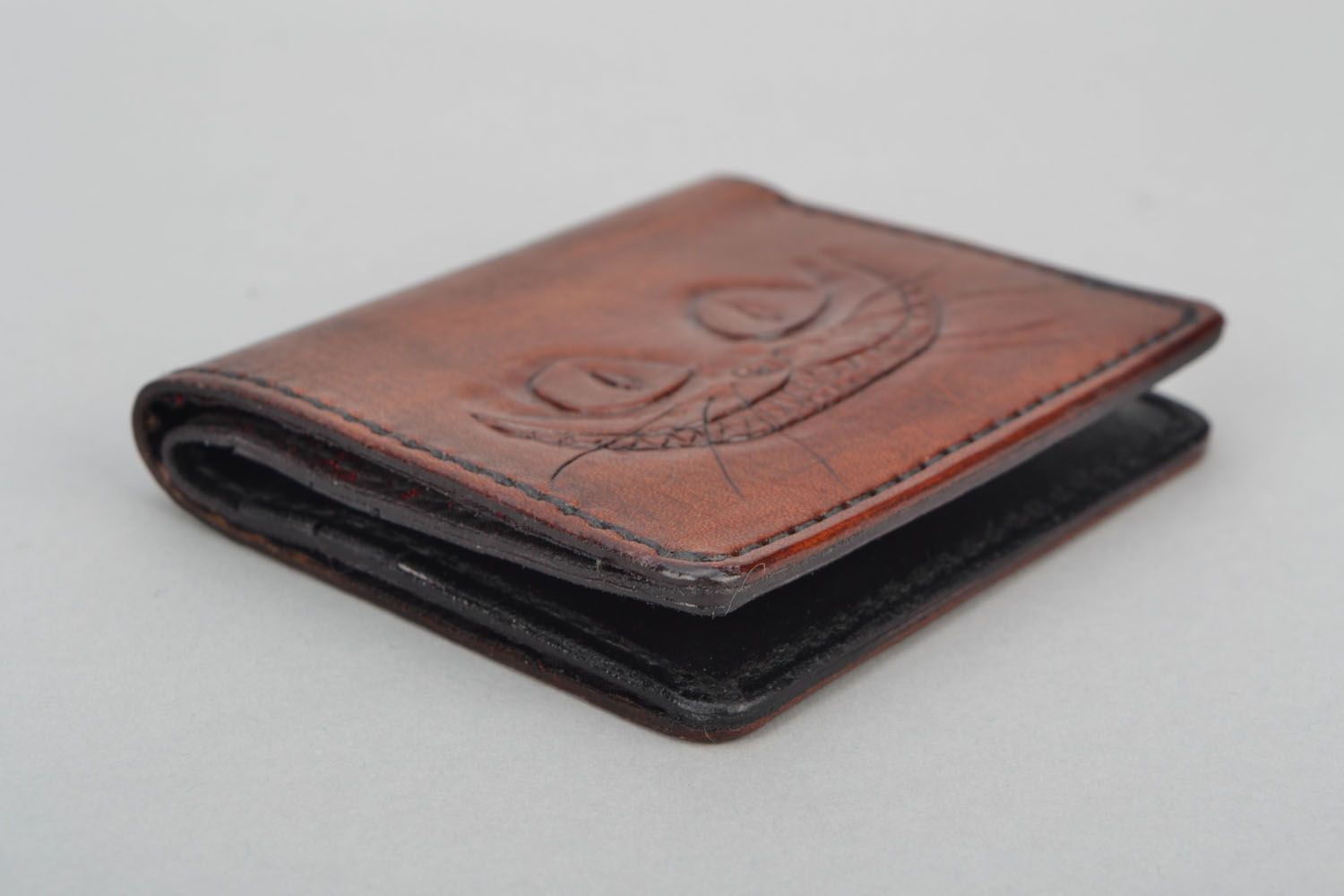 Homemade leather wallet Brown photo 5
