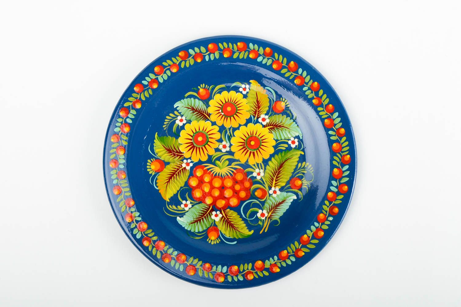 Декор на стену ручной работы авторская декоративная тарелка расписная посуда фото 4