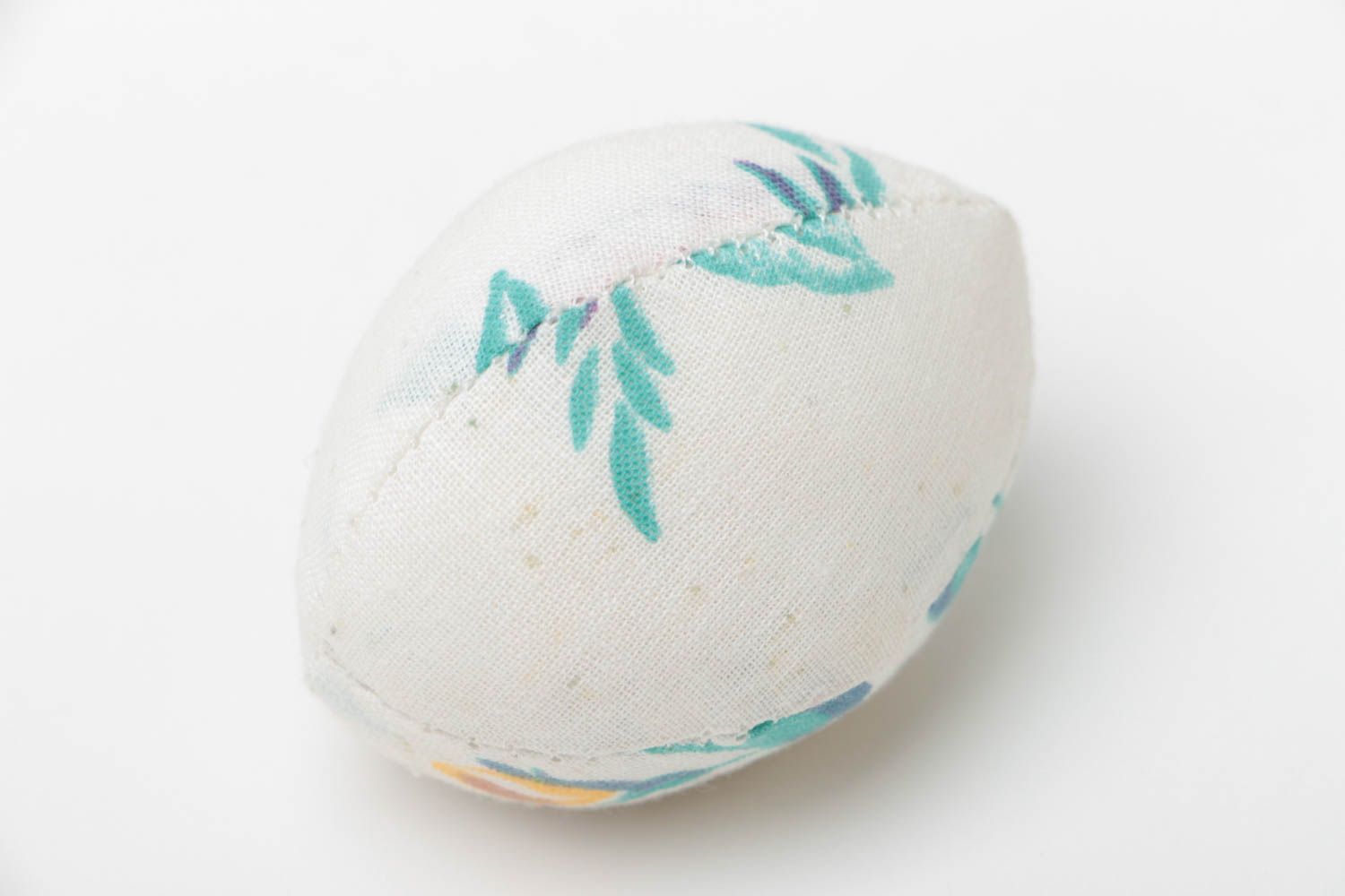 Designer soft textile toy Easter egg handmade accessory made of calico photo 4
