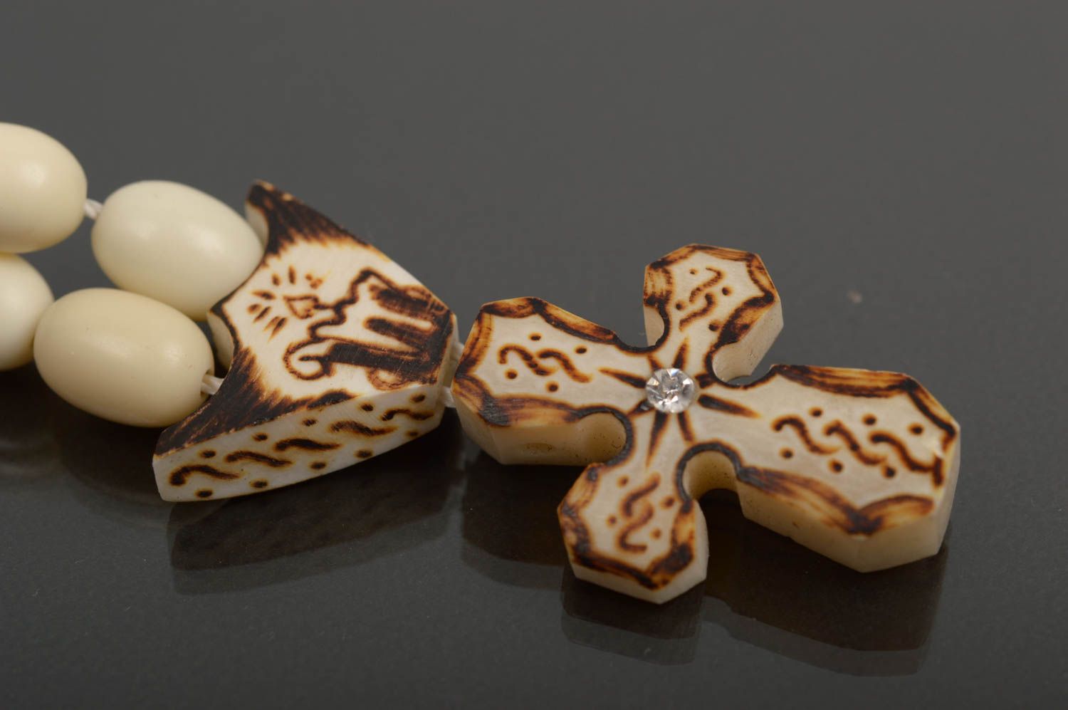 Handmade Gebetskette Christen Perlenkette Christ Rosenkranz mit Kreuz für Mann  foto 2