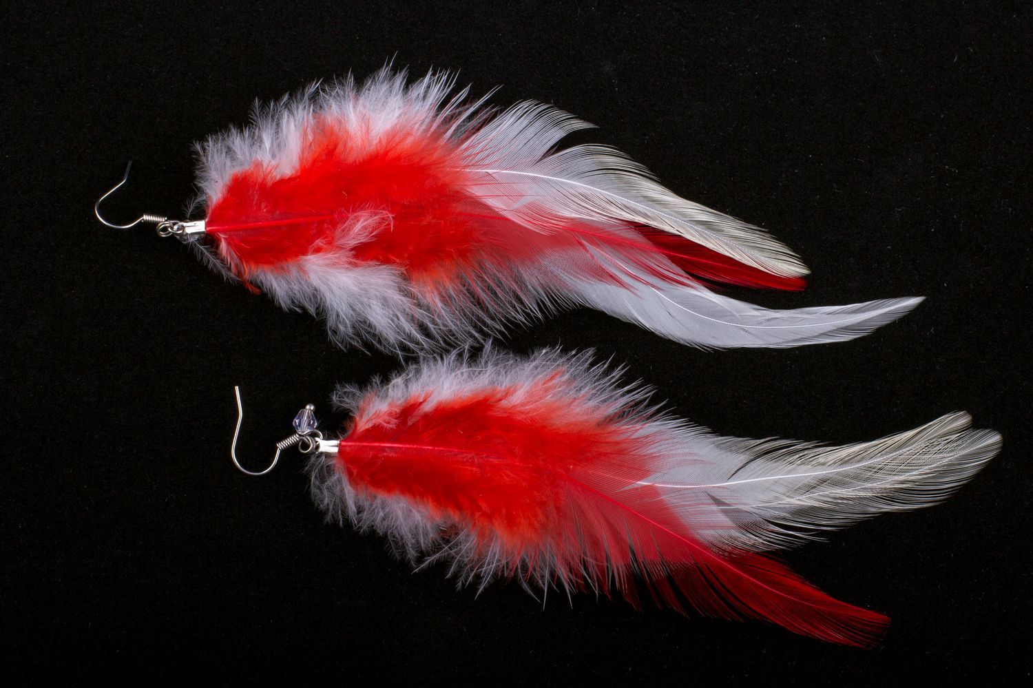 Handmade earrings jewelry with feathers beautiful bijouterie perfect present photo 5