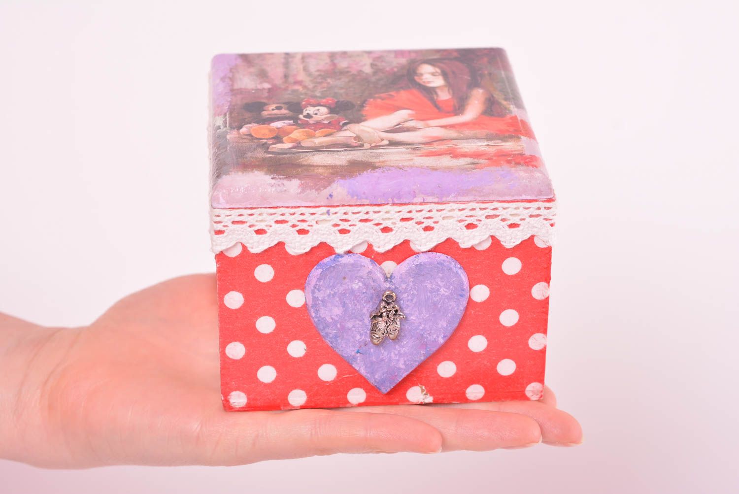 Boîte à bijoux fait main Boîte en bois design Déco maison Cadeau fille photo 4