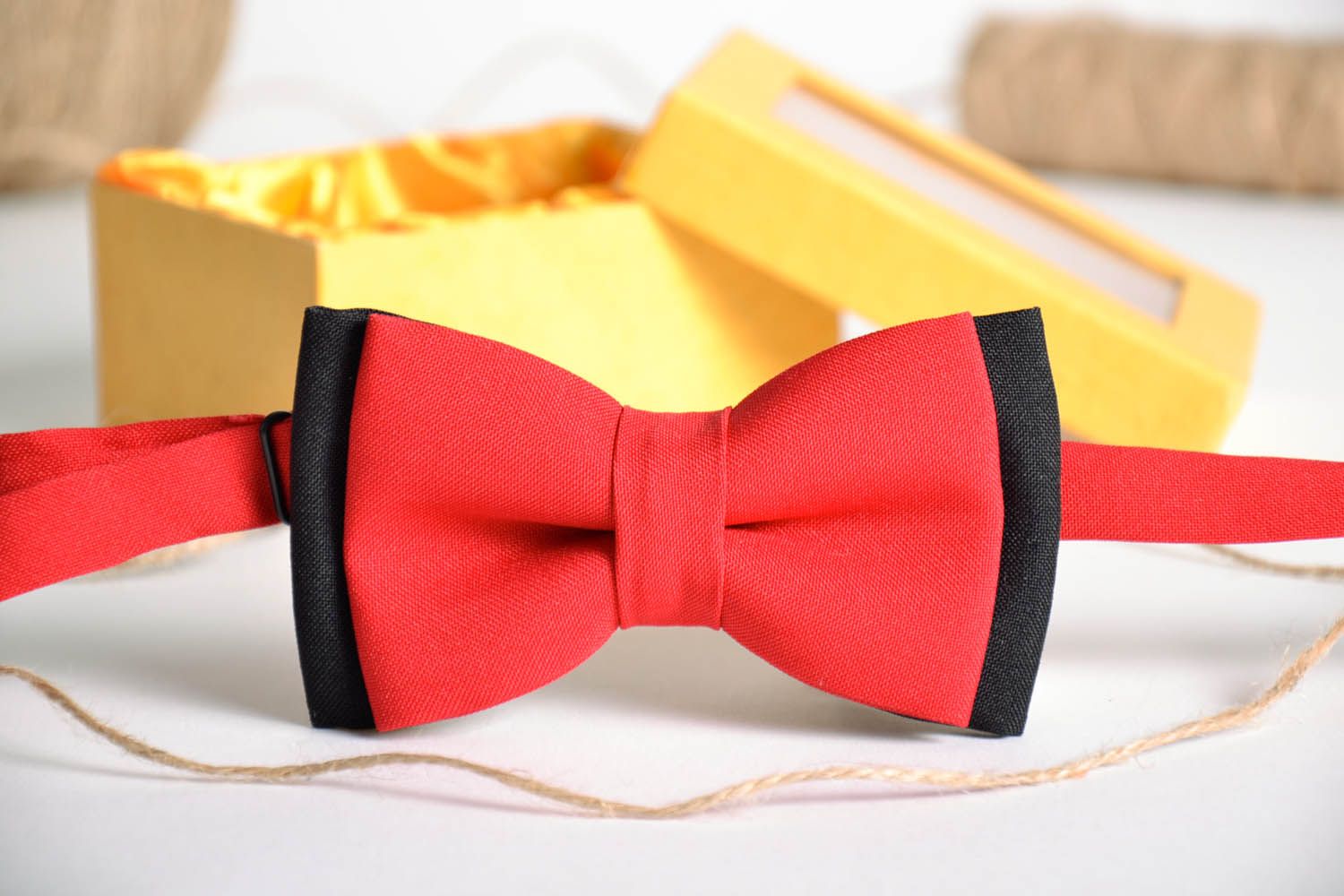 Black and red bow tie photo 1