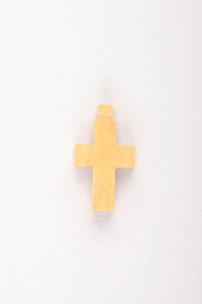 Нательный крестик ручной работы крест без распятия деревянный крестик из самшита фото 3