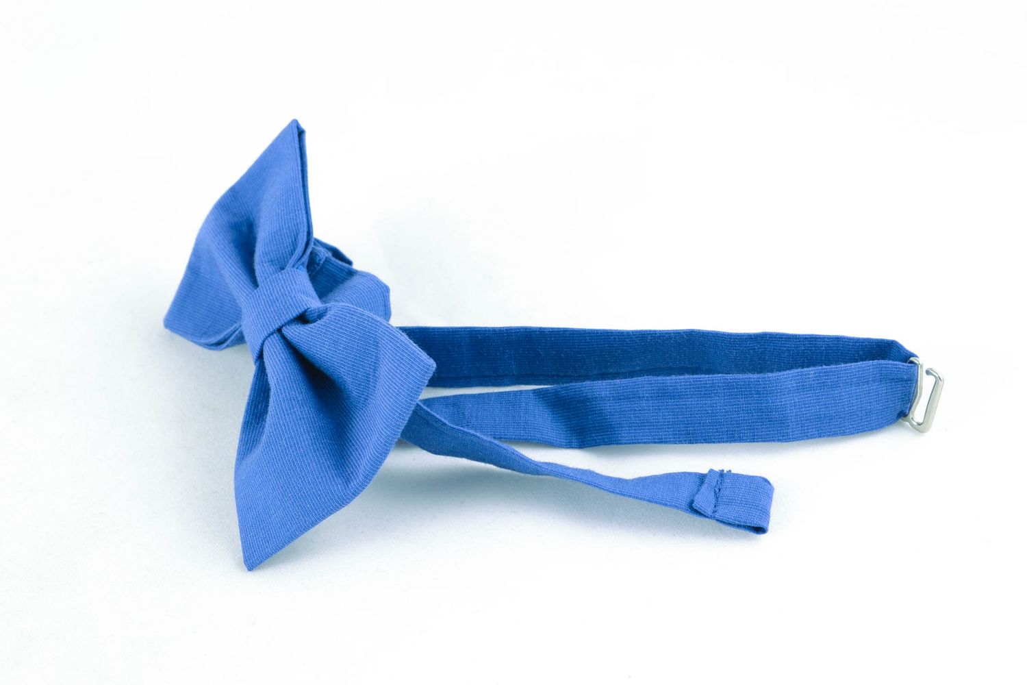 Bright blue fabric bow tie for girls and boys photo 5