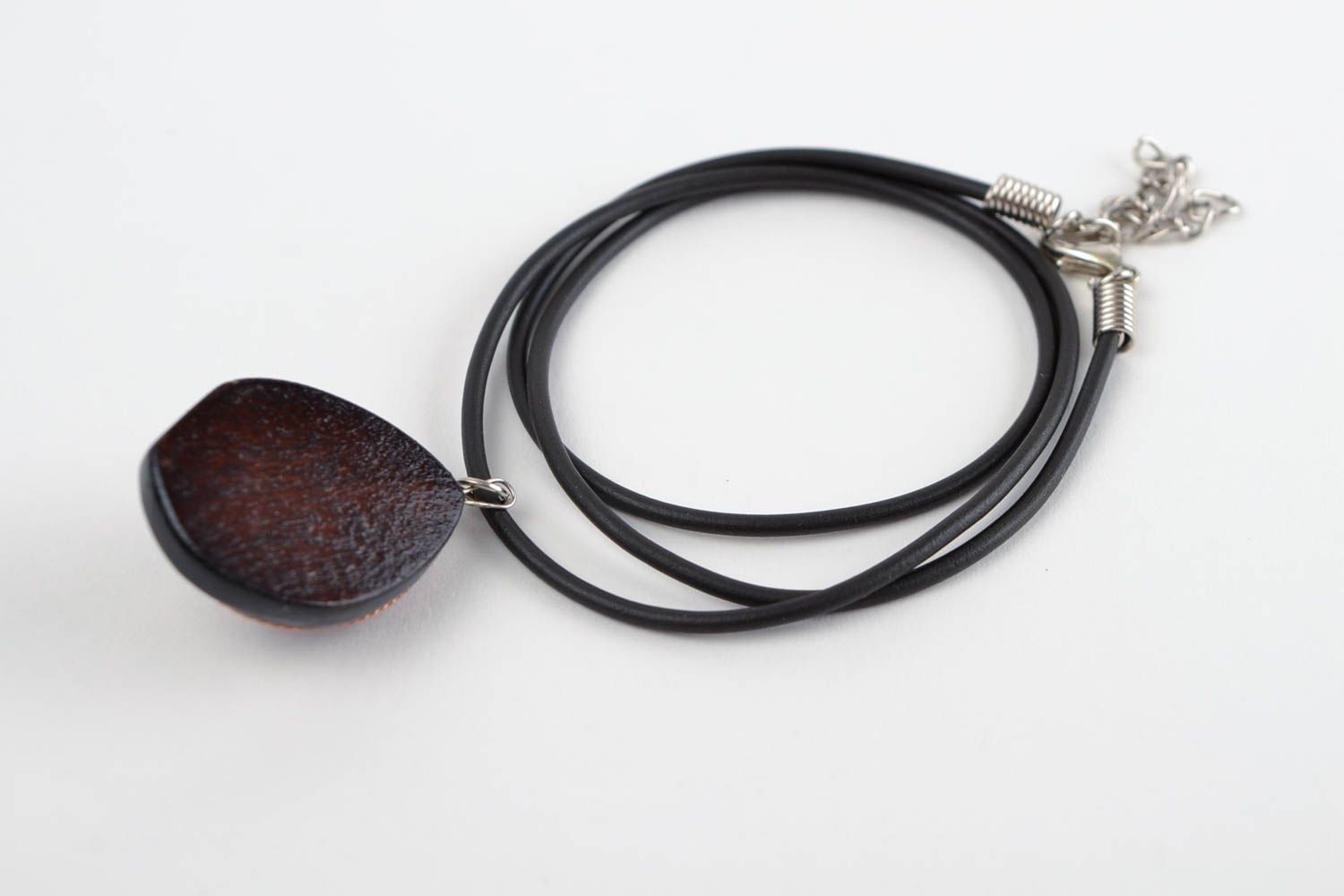 Handmade necklace pendant necklace wooden pendant designer accessories  photo 5