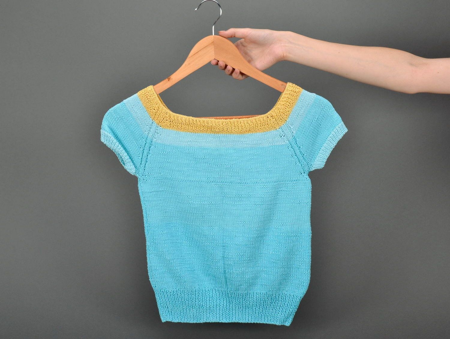 Pull enfant tricoté avec aiguilles photo 5
