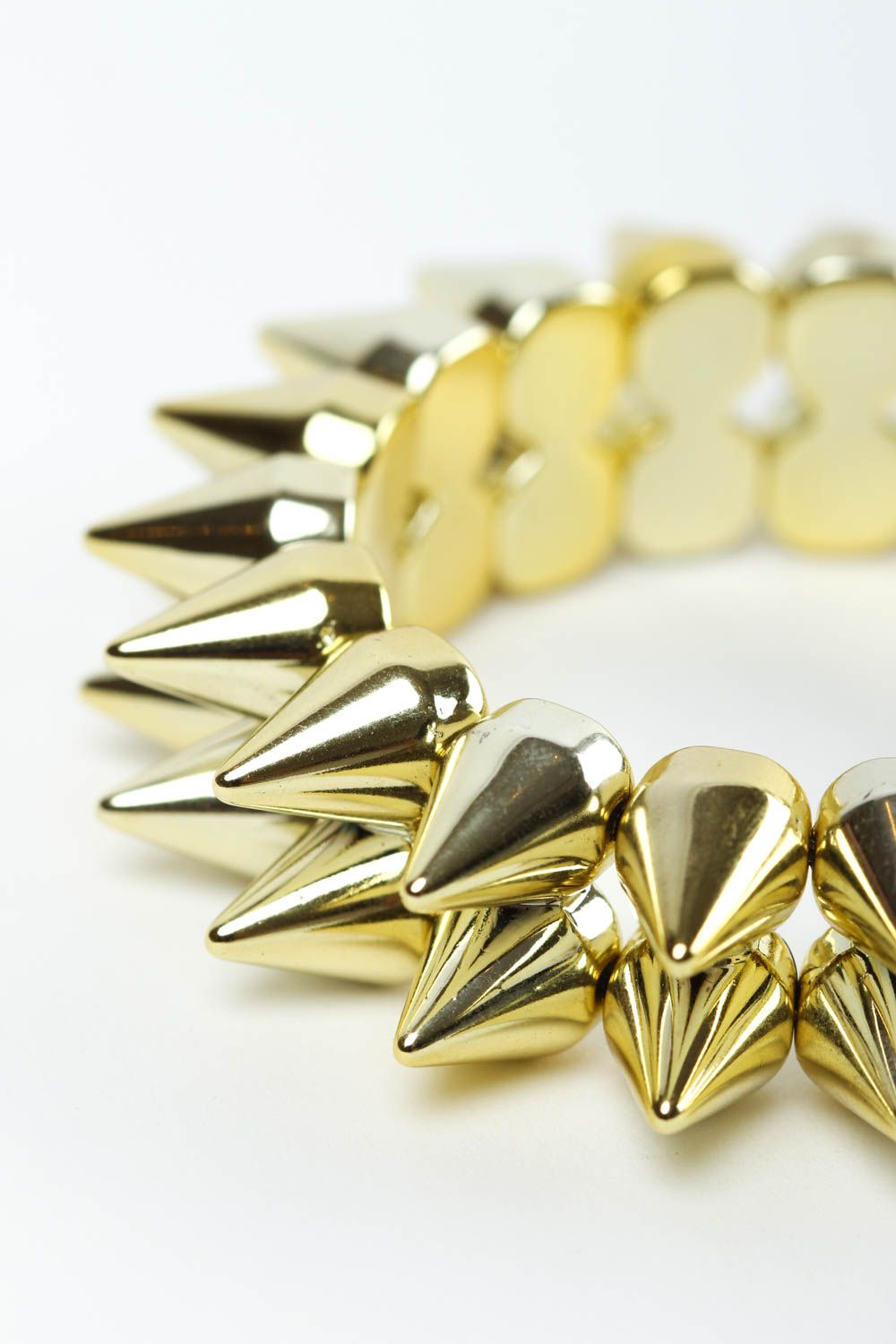 Handmade Spike Armband hochwertiger Modeschmuck originelles Geschenk goldfarben foto 3
