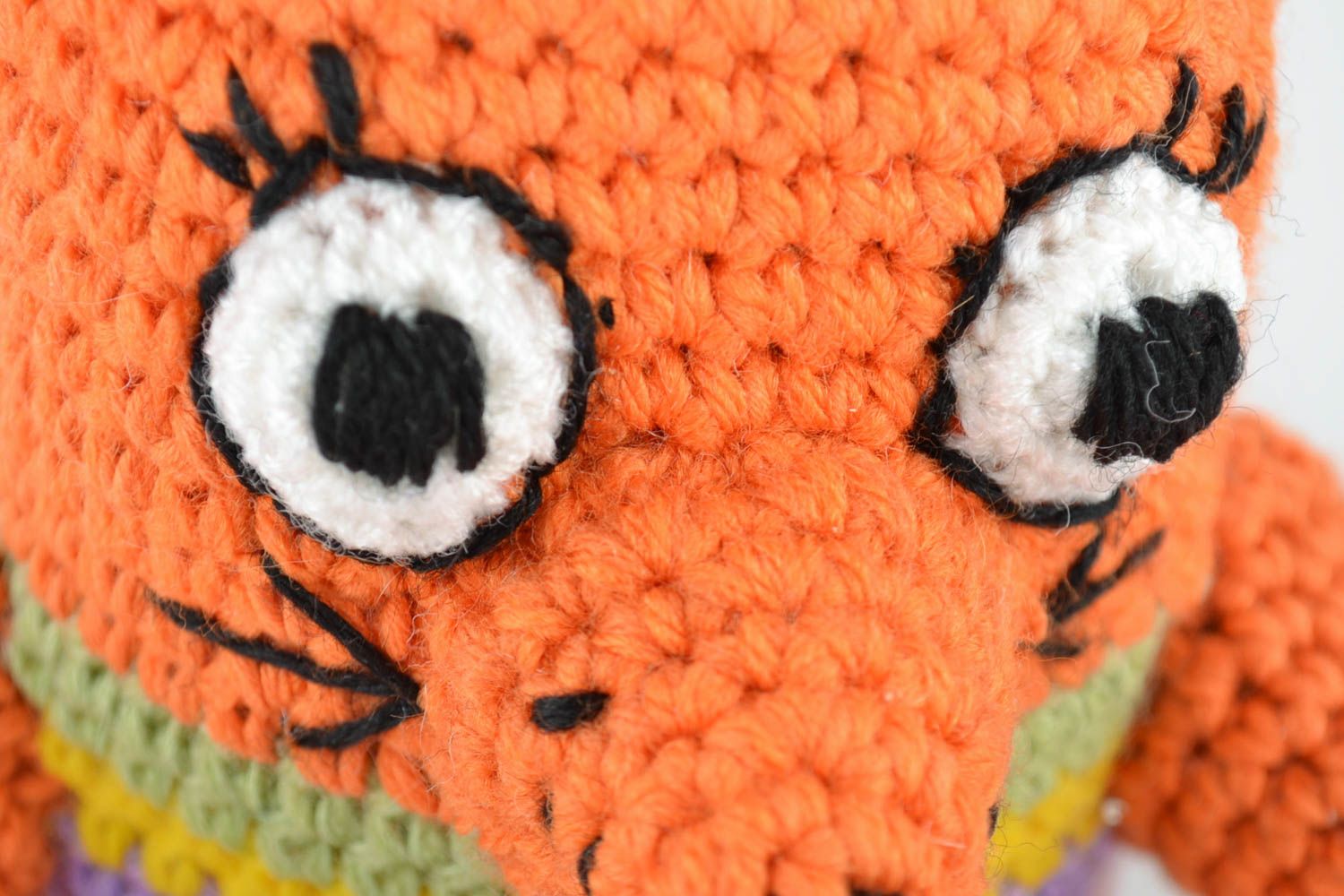 Handmade small designer crocheted soft toy cute ginger fox for children photo 2