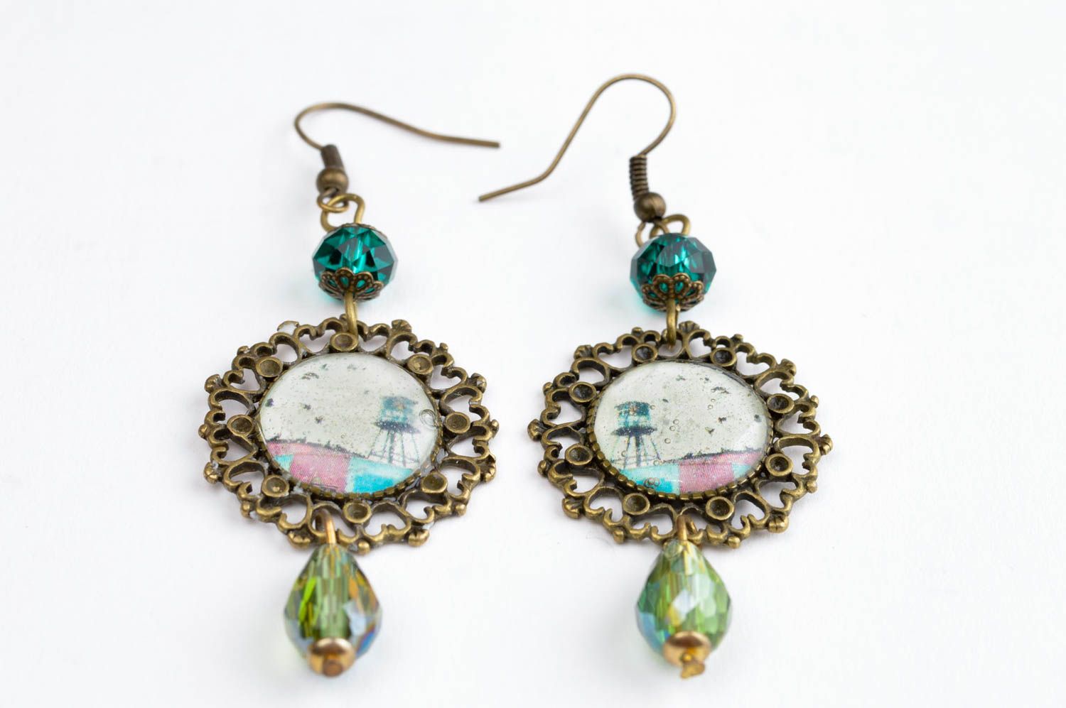 Beautiful handmade jewelry stylish cute accessory designer unusual earrings  photo 2