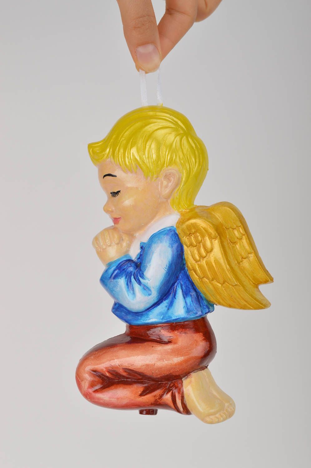 Фигурка из гипса ручной работы гипсовая фигурка декор для дома мальчик ангел фото 5