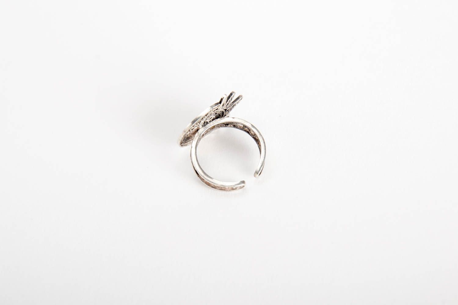 Серебряное украшение ручной работы серебряное кольцо луна солнце женское кольцо фото 5